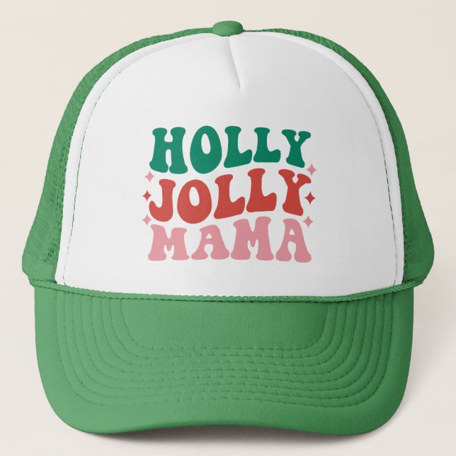 Holly Jolly Mamma - Roligt Helgdag Design Keps (Framsida)