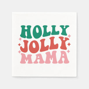 Holly Jolly Mamma - Roligt Helgdag Design Pappersservett