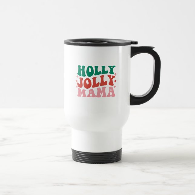 Holly Jolly Mamma - Roligt Helgdag Design Resemugg (Höger)