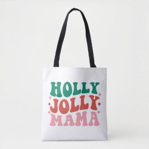 Holly Jolly Mamma - Roligt Helgdag Design Tygkasse