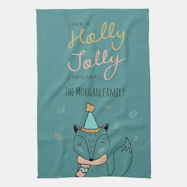 Holly Jolly ⎢ Monogram Kitchen Towel Kökshandduk (Vertikal)