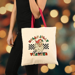 Holly Jolly Music Teacher jul Retro Santa Santa Tygkasse