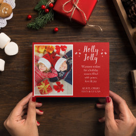 Holly Jolly Nordic Reindeer Helgdag Photo Card Julkort