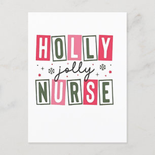 Holly Jolly Nurse jul Julafton Nursing Life Helg Vykort
