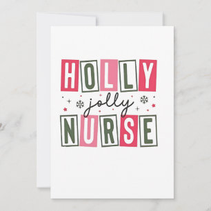 Holly Jolly Nurse jul Julafton Nursing Life Tack Kort