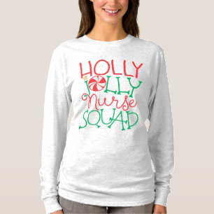 Holly Jolly Nurse Squad Cute Candy jul T Shirt