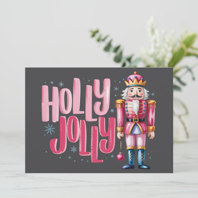 Holly Jolly Nutcracker-julkoquette Preppy Julkort (Stående Fram)