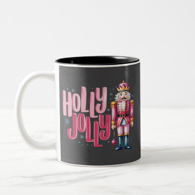 Holly Jolly Nutcracker-julkoquette Preppy Två-Tonad Mugg (Vänster)