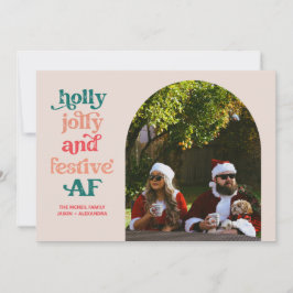 Holly Jolly och Festive AF Julkort