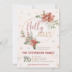 Holly Jolly Officiell Family Lunch Dinner Inbjudningar