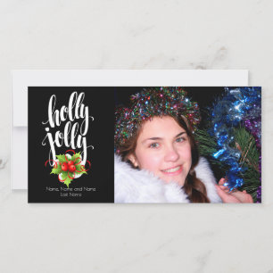 Holly Jolly One Photo Helgdag-julkort Julkort