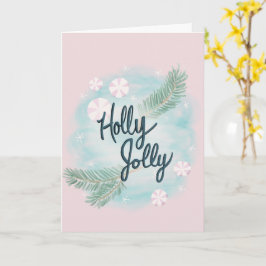 Holly Jolly - Pastel - jul - Hälsning - Kort