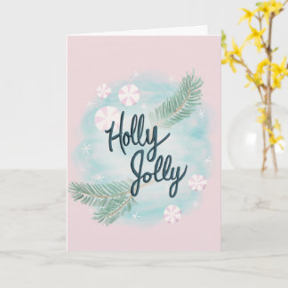 Holly Jolly - Pastel - jul - Hälsning - Kort