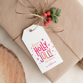 "Holly Jolly" Personlig jul Presentetikett