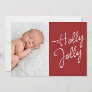 Holly Jolly Photo Helgdag Card Julkort