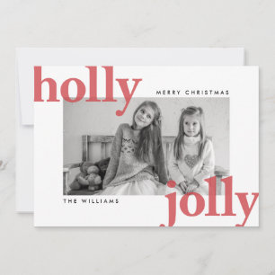 Holly Jolly Photo jul Hälsning Julkort