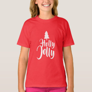 Holly Jolly Red and White God jul T Shirt