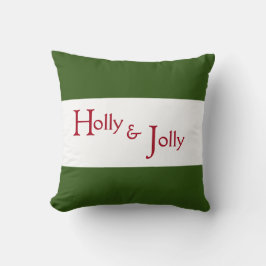 Holly Jolly Red Helgdag jul Typography Kudde