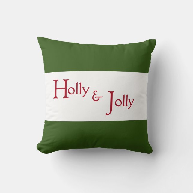 Holly Jolly Red Helgdag jul Typography Kudde (Framsida)
