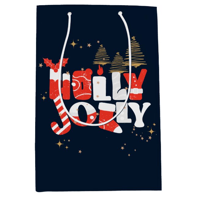 Holly Jolly Red White Guld Jul Winter (Framsidan)