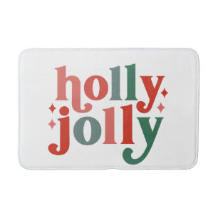 Holly Jolly - Retro Helgdag Typography Badrumsmatta