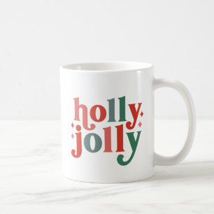 Holly Jolly - Retro Helgdag Typography Kaffemugg