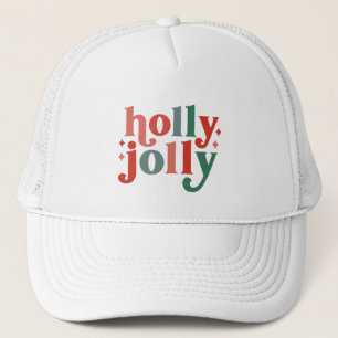 Holly Jolly - Retro Helgdag Typography Keps