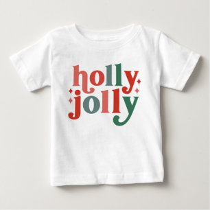 Holly Jolly - Retro Helgdag Typography T Shirt
