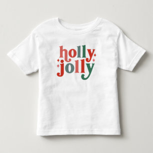 Holly Jolly - Retro Helgdag Typography T Shirt