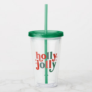 Holly Jolly - Retro Helgdag Typography Take Away Mugg