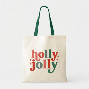 Holly Jolly - Retro Helgdag Typography Tygkasse