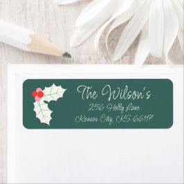 Holly Jolly Retro jul Retuern Address Label Returadress Etikett