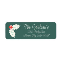 Holly Jolly Retro jul Retuern Address Label