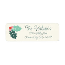 Holly Jolly Retro jul Retuern Address Label