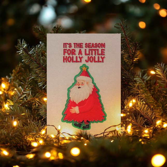 Holly Jolly Retro-julmuren Poster (It's The Season For A Little Holly Jolly is a retro styled Christmas design available on posters.)