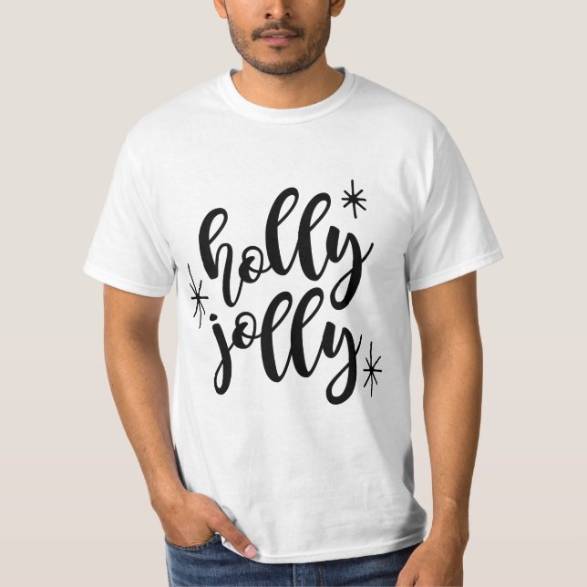 Holly jolly roligt christmas t shirt (Framsida)