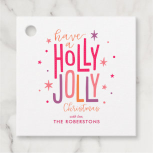"Holly Jolly" Roligt och julhelgen i Anpassningsba Gåvor Etiketter