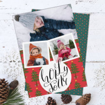 Holly Jolly Roligt skript jul Gräs Träd Photo