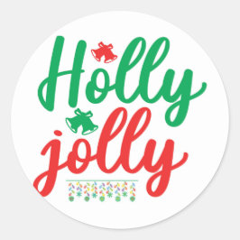 Holly jolly runt klistermärke