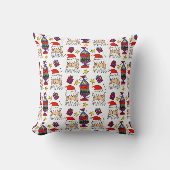 Holly Jolly Santa Pillow Kudde (Framsida)