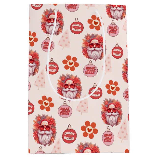 Holly Jolly Santa Vibes Pink Retro Holiday (Framsidan)