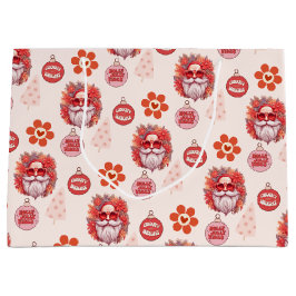 Holly Jolly Santa Vibes Pink Retro Holiday