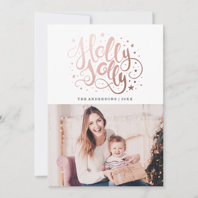 Holly Jolly | Semestervykort Julkort (Framsida)