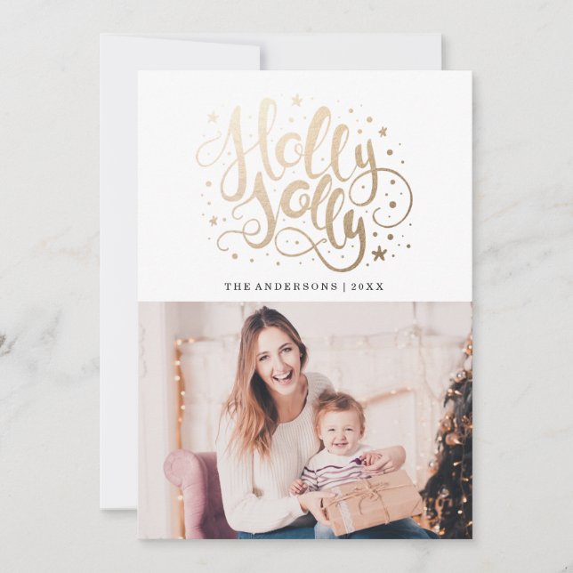 Holly Jolly | Semestervykort Julkort (Framsida)