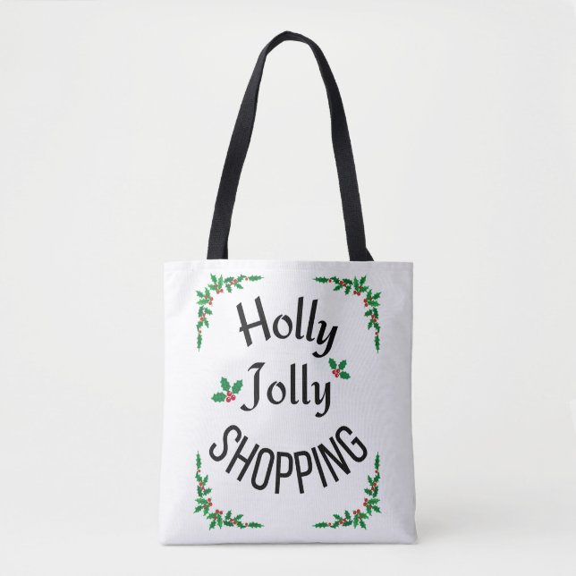 Holly Jolly Shopping Winter Helgdag Tygkasse (Framsida)