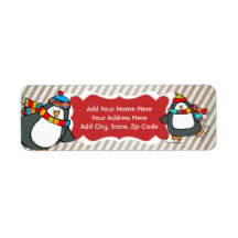 Holly Jolly Skating Penguins Returetiketters