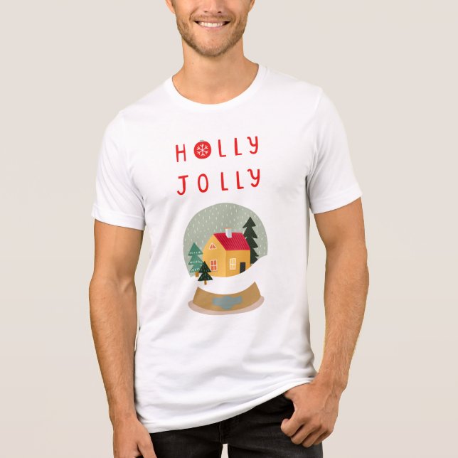 Holly Jolly Snö Globe - A Mysigt Helgdag Delight T Shirt (Framsida)