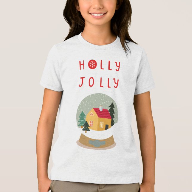 Holly Jolly Snö Globe - A Mysigt Helgdag Delight T Shirt (Framsida)