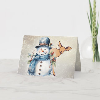 "Holly Jolly Snögubbe" med en Fawn Kort