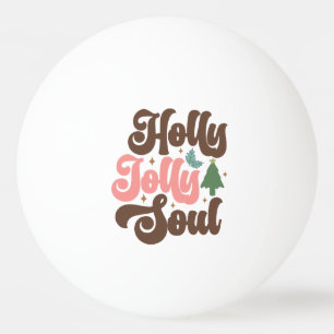 Holly Jolly Soul Retro Groovy Helgdagars jul Pingisboll